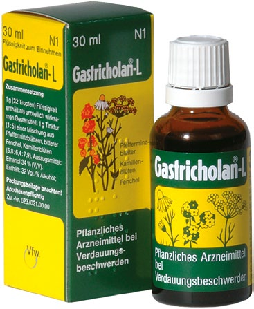 Gastricholan®-L Faltschachtel und Flasche